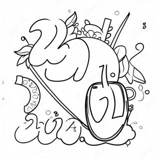 Gambar Mewarnai Hitung Mundur Tahun Baru 2024 Yang Ceria 84318-25443