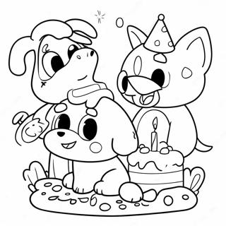 Halaman Mewarnai Perayaan Ulang Tahun Bluey Dan Teman Teman 84856-25863