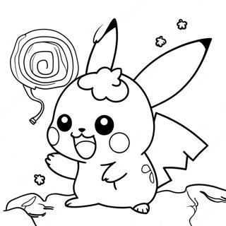 Halaman Mewarnai Pikachu Menakutkan Saat Trick Or Treat 84931-25914