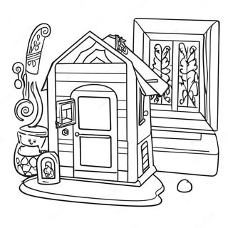 Halaman Mewarnai Rumah Boneka Ajaib Gabby 85009 26067