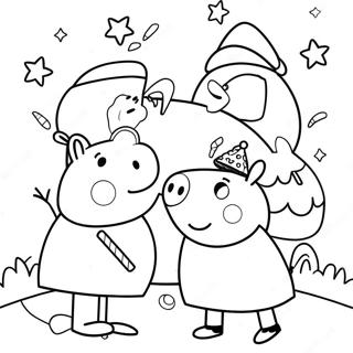 Halaman Mewarnai Petualangan Natal Peppa Pig Dan Teman Teman 85262-26249