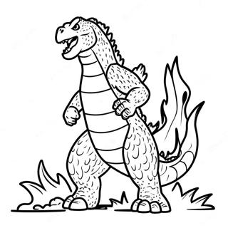 Halaman Mewarnai Nafas Berapi Godzilla 85317-26302