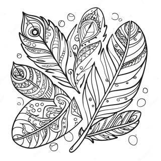 Halaman Mewarnai Doodle Bulu Fantasi 85343-26323