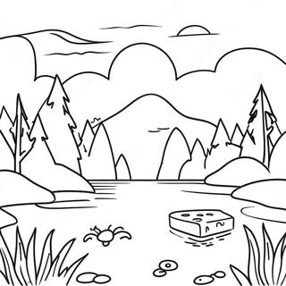 Halaman Mewarnai Pemandangan Alam Yang Tenang 85366-26333