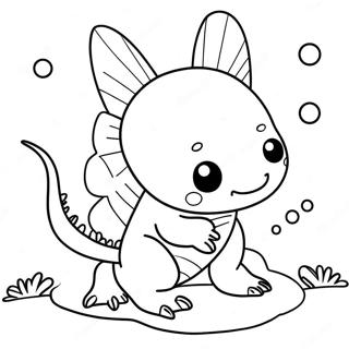 Halaman Mewarnai Axolotl Menggemaskan Bermain Dengan Bola 8570-1223