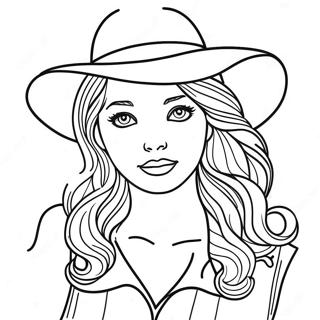 Halaman Mewarnai Gadis Realistis Menawan Dengan Topi 85779-26663