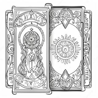 Halaman Mewarnai Desain Kartu Tarot Yang Detail 86111-26917