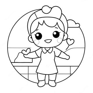 Perawat Imut Dengan Hati Halaman Mewarnai 86209 26991