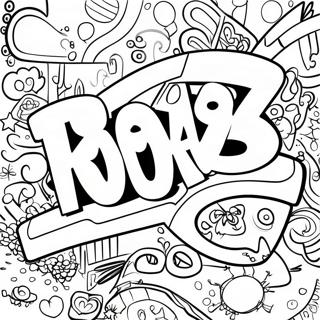 Halaman Mewarnai Grafiti Kata Kasar Yang Berani 86235-27014