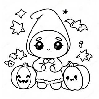 Halaman Mewarnai Kawaii Halloween 86748-27411