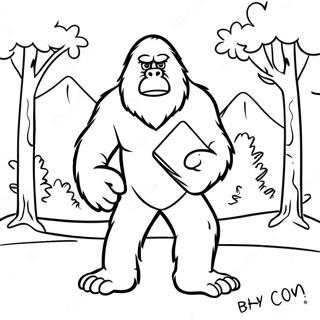 Halaman Mewarnai Bigfoot Memegang Papan 86778 27446