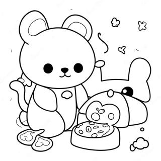 Halaman Mewarnai Rilakkuma Cinnamoroll 86926-27550