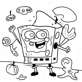 Halaman Mewarnai Spongebob Halloween 87106-27691