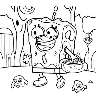 Halaman Mewarnai Spongebob Trick Or Treat 87109-27701