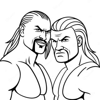 Halaman Mewarnai Pertandingan Tim Tag Wwe 87263 27818