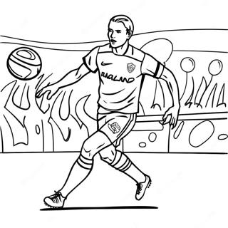 Halaman Mewarnai Haaland Menggiring Bola Melewati Lawan 87341-27877