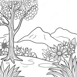 Halaman Mewarnai Lanskap Seni Titik Yang Berwarna Warni 87363-27887