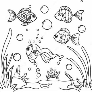 Halaman Mewarnai Adegan Bawah Laut Seni Titik Yang Lucu 87366-27897