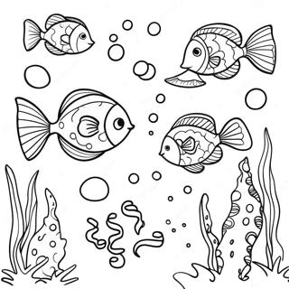 Halaman Mewarnai Adegan Bawah Laut Seni Titik Yang Lucu 87366-27899
