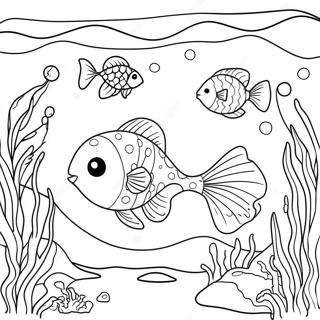 Halaman Mewarnai Adegan Bawah Laut Seni Titik Yang Lucu 87366-27900