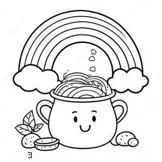 Halaman Mewarnai Pelangi Ceria Dengan Panci Emas 87572-28060