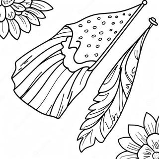 Halaman Mewarnai Dekorasi Hari Bendera Meriah 87776-28215