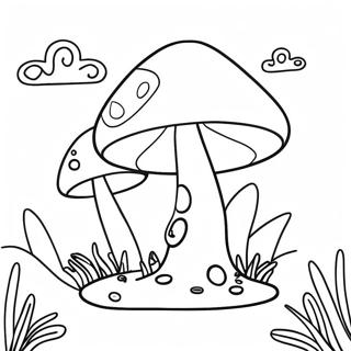 Halaman Mewarnai Lanskap Jamur Yang Groovy 87827 28255