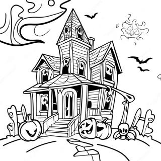 Halaman Mewarnai Rumah Hantu Merinding Yang Menakutkan 87851 28449