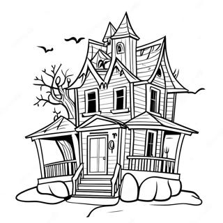 Halaman Mewarnai Rumah Hantu Merinding Yang Menakutkan 87851 28451