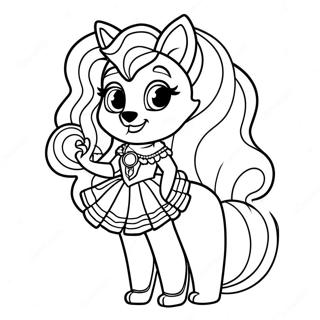 Halaman Mewarnai Clawdeen Wolf Dengan Gaun Menawan 87879-28477