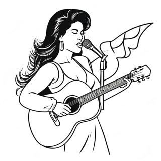 Halaman Mewarnai Selena Quintanilla Dengan Gitar 87905-28500