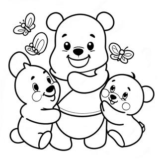 Halaman Mewarnai Bayi Winnie The Pooh Yang Imut Dengan Teman Teman 88057-28605