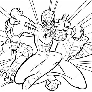 Halaman Mewarnai Spider Man Melawan Penjahat 88393-28874