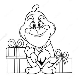 Grinch Dengan Hadiah Halaman Mewarnai 8839-31