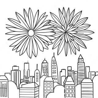Halaman Mewarnai Kembang Api Meriah Di Atas Kota 88497-28956