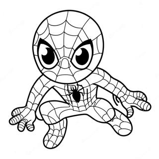 Spiderman Imut Halaman Mewarnai