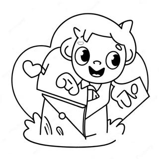 Halaman Mewarnai Anak Laki Laki Lucu Mengirim Surat Cinta 88805-29185