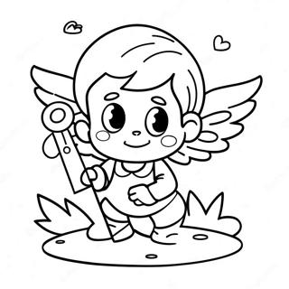 Halaman Mewarnai Anak Laki Laki Petualang Dengan Busur Cupid 88806-29191