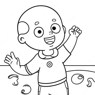 Halaman Mewarnai Caillou Yang Bahagia Bermain 88881-29245