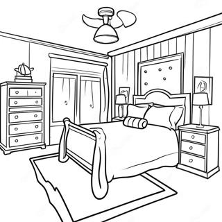 Halaman Mewarnai Kamar Tidur Halaman Mewarnai