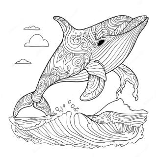 Halaman Mewarnai Paus Megah Melompat 89164 29468