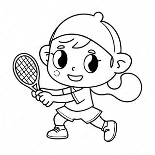 Halaman Mewarnai Pemain Tenis Kartun Lucu 89188-29479