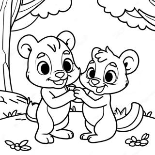Halaman Mewarnai Chip Dan Dale Bermain Di Taman 89525-29748