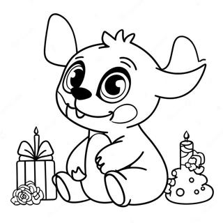 Halaman Mewarnai Pesta Ulang Tahun Stitch Yang Imut 89549-29757