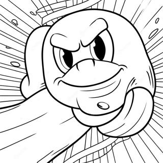 Halaman Mewarnai Knuckles Memukul Halaman Mewarnai
