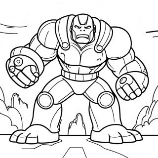 Halaman Mewarnai Adegan Pertempuran Hulk Buster 89991 30109