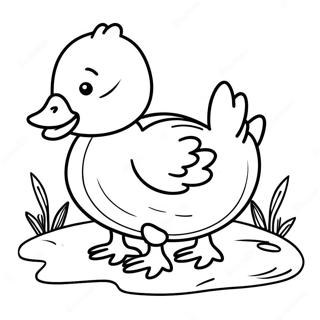 Halaman Mewarnai Bebek Kuning Ceria 90015 30124