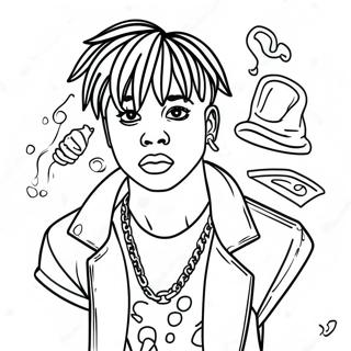 Halaman Mewarnai Juice Wrld Dengan Pakaian Keren 90145-30228