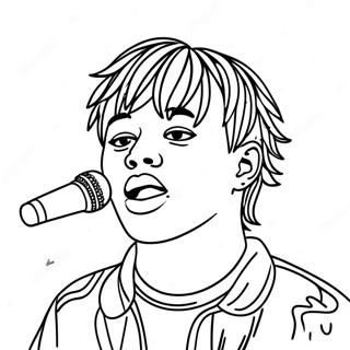 Halaman Mewarnai Juice Wrld Dengan Mikrofon 90146-30230
