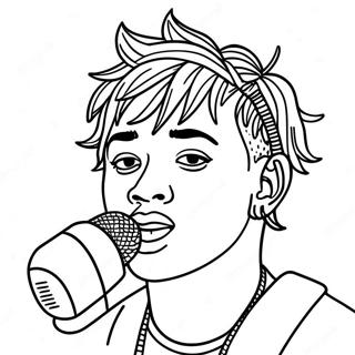 Halaman Mewarnai Juice Wrld Dengan Mikrofon 90146-30232